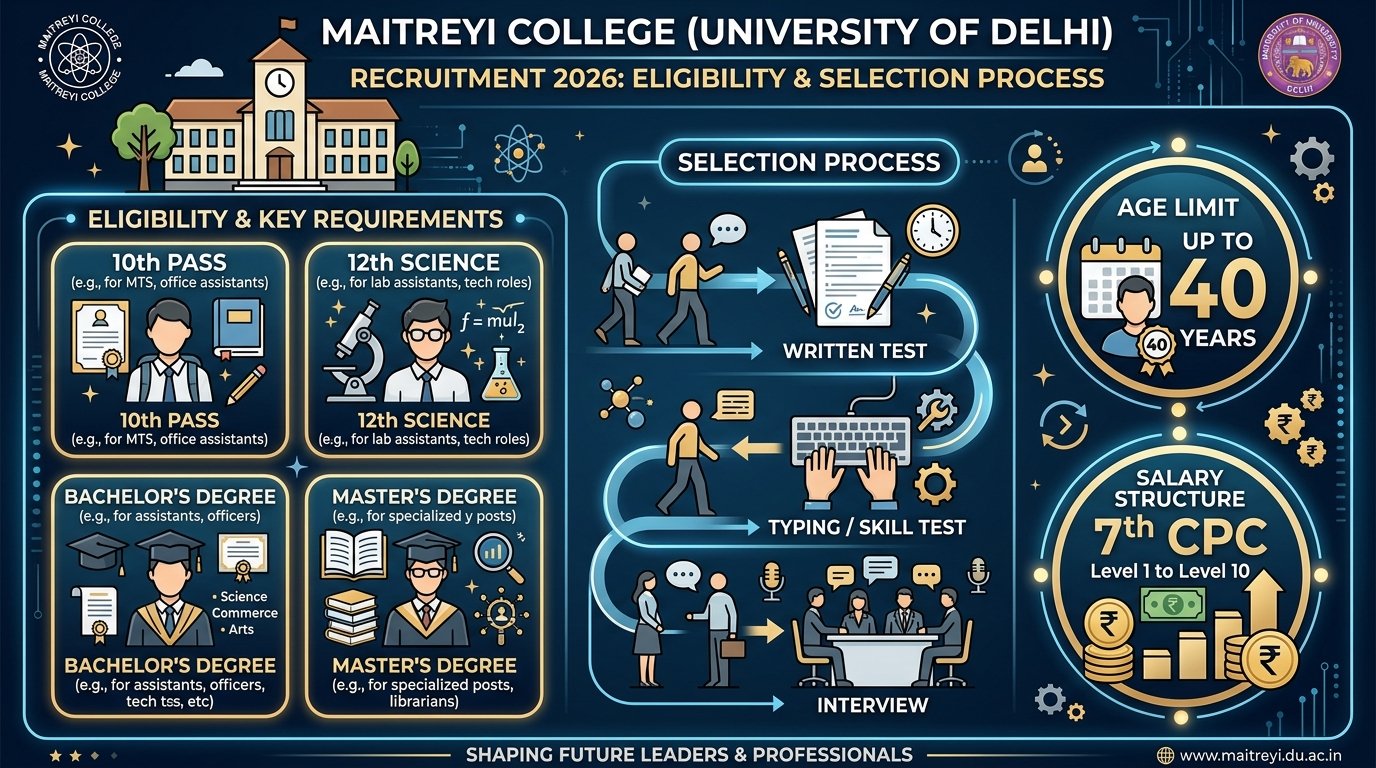 Maitreyi College Non-Teaching Eligibility Criteria and Selection Process 2026