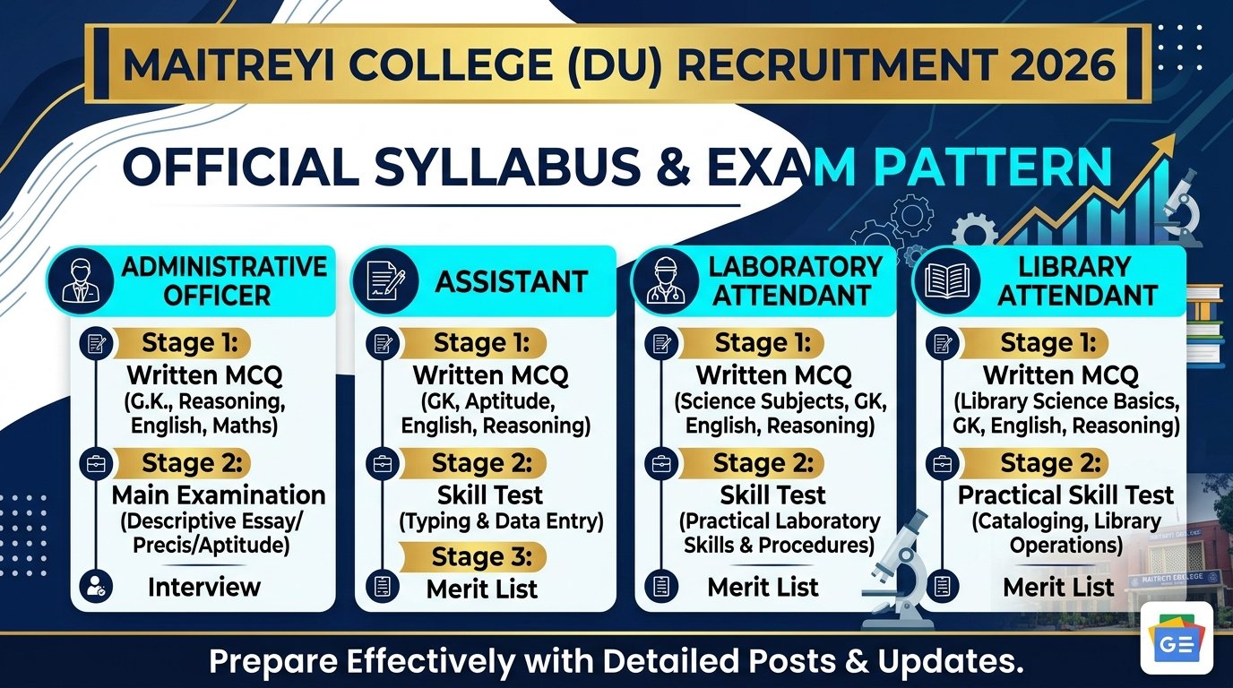 Maitreyi College Non-Teaching Syllabus 2026 & Exam Pattern – Detailed PDF & Topic Breakdown