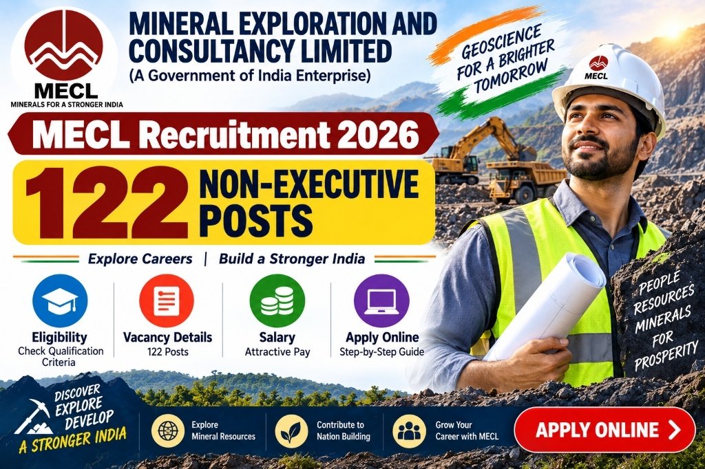 MECL Recruitment 2026: Apply Online for 122 Non-Executive Posts