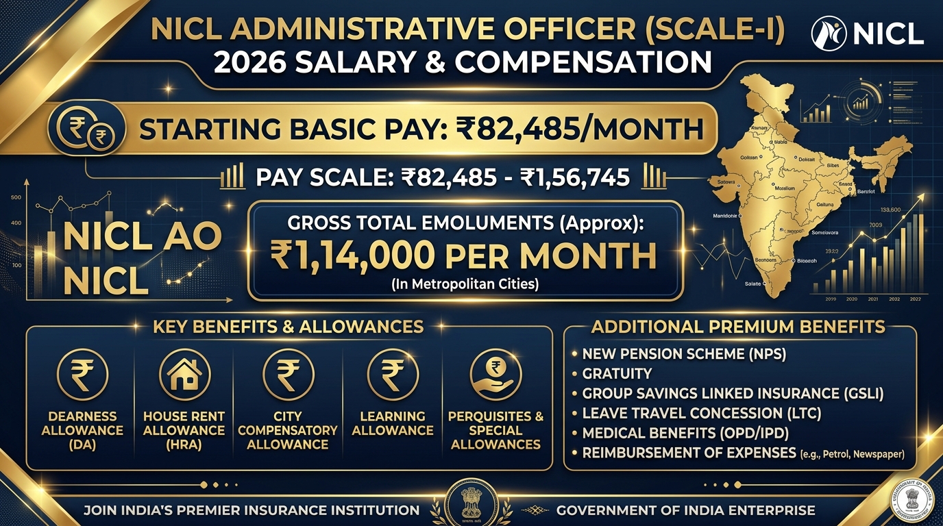 NICL AO Salary Structure and Pay Scale Infographic