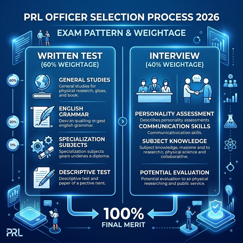 PRL Officer Recruitment 2026 Selection Process CBT Exam Pattern & Skill Test