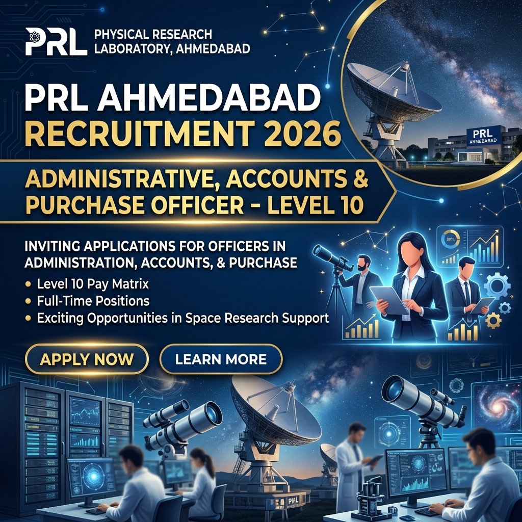 PRL Officer Recruitment 2026 Notification Out for Level 10 Posts – Apply Online