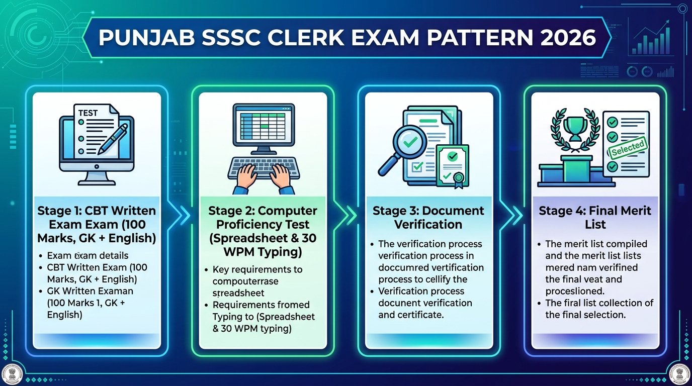 Punjab SSSC Clerk examination pattern and selection process 2026