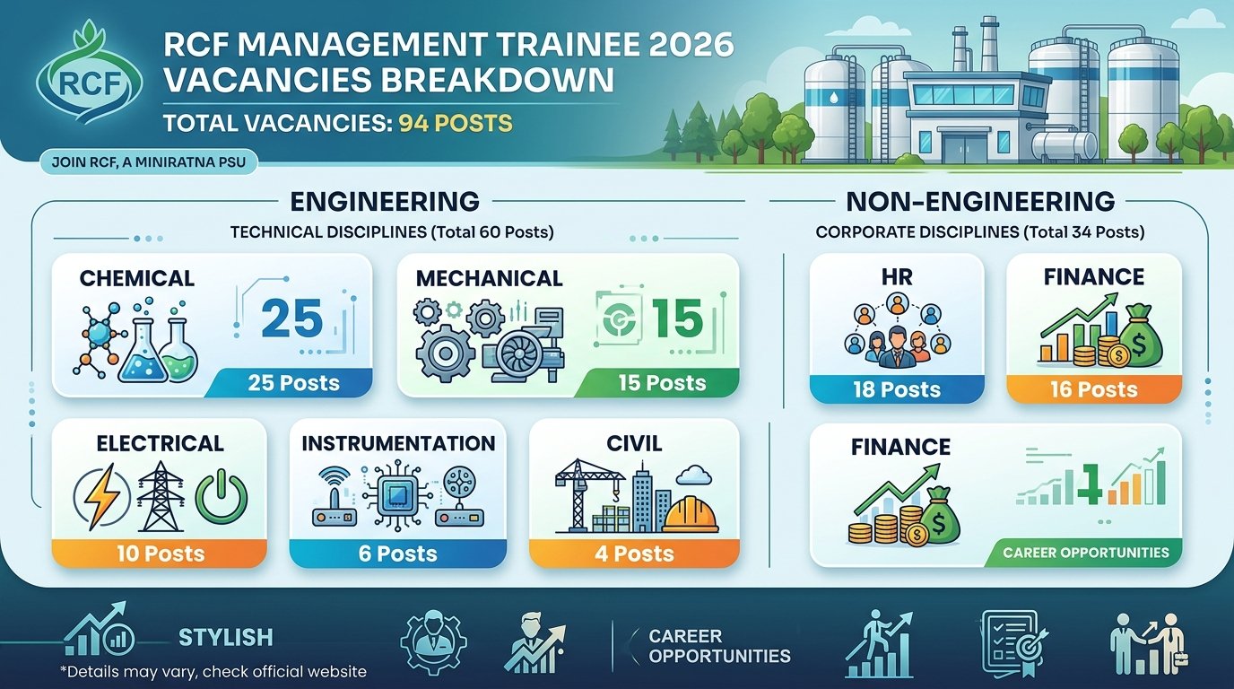 RCF Management Trainee 2026 Vacancy Breakdown Poster 94 Posts