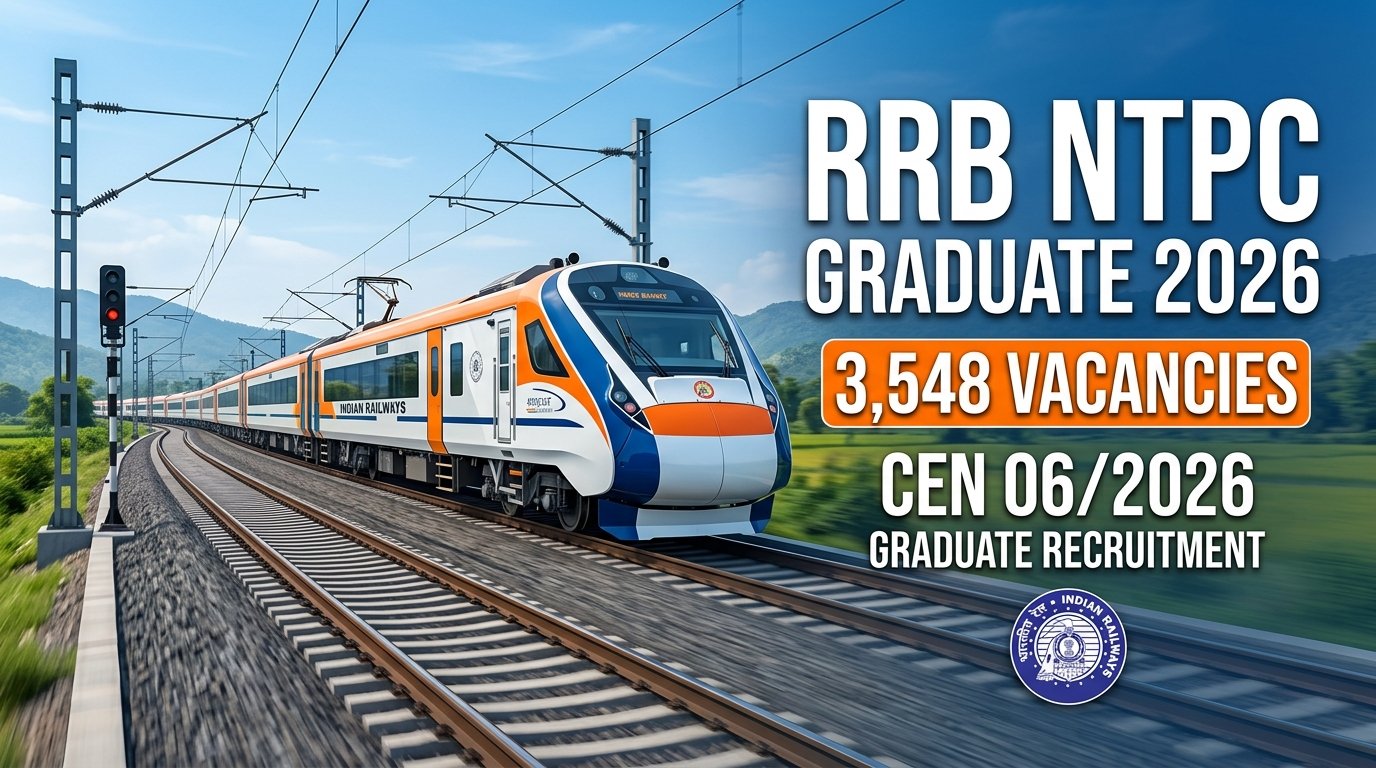 RRB NTPC Graduate Recruitment 2026 3548 vacancies CEN 06/2026