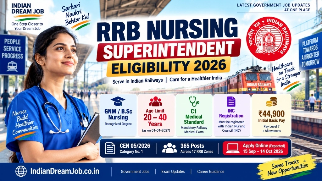 RRB Nursing Superintendent Recruitment 2026 CBT Exam Pattern