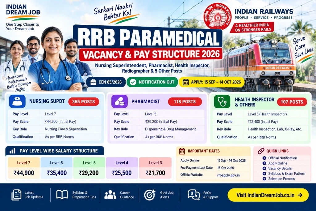 RRB Paramedical Recruitment 2026 Vacancy Breakdown 590 Posts
