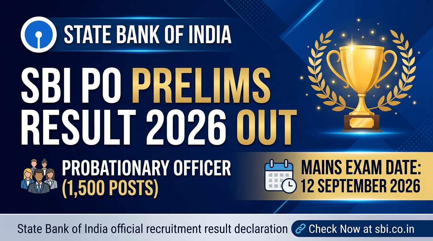 SBI PO Prelims Result 2026 Out – Download Result PDF & Mains Date