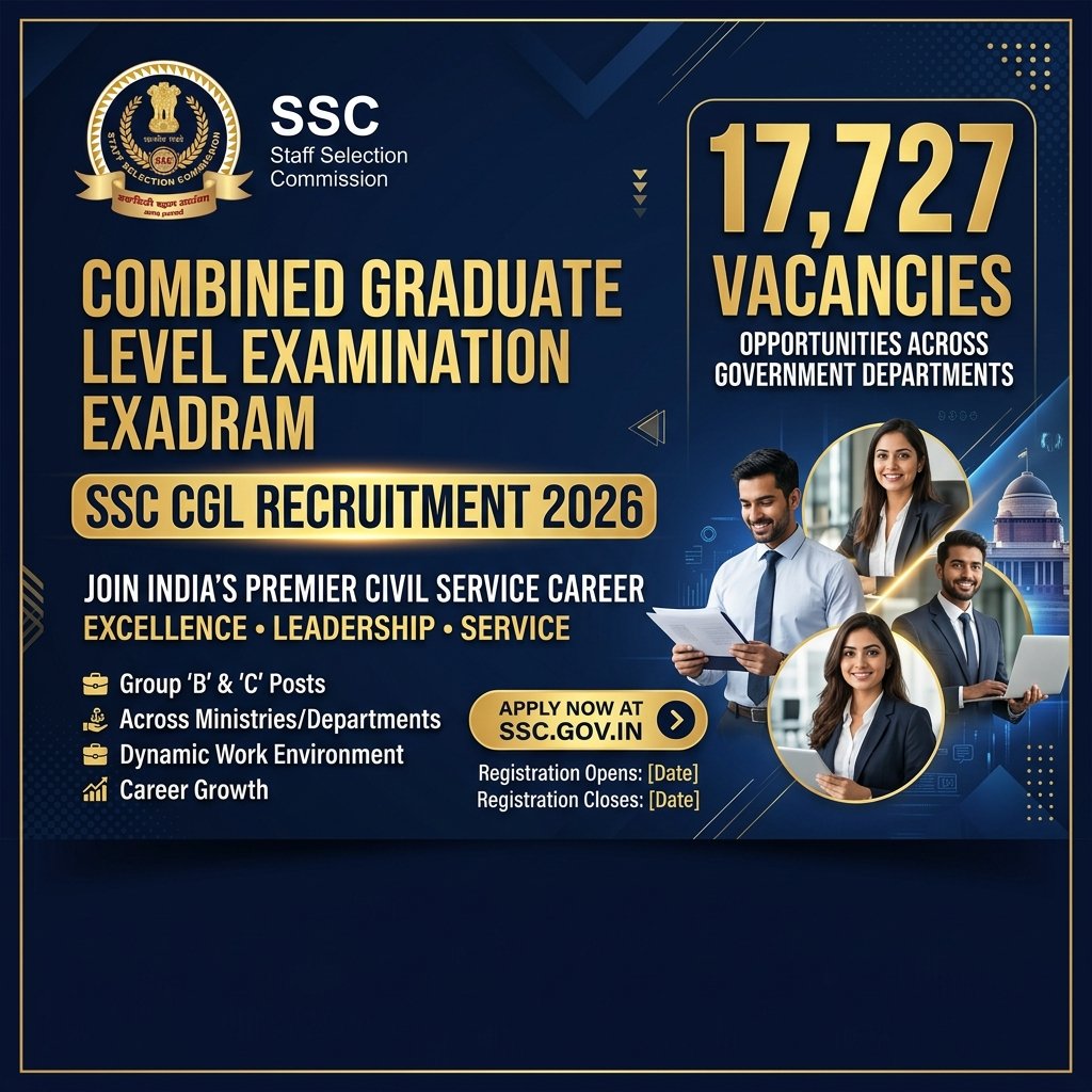 SSC CGL Recruitment 2026 Notification Out for 17,727 Group B & C Vacancies