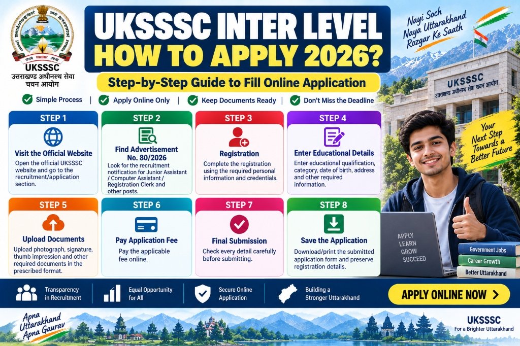 UKSSSC Inter Level Recruitment 2026 How to Apply Step-by-Step Guide to Fill Online Application Banner