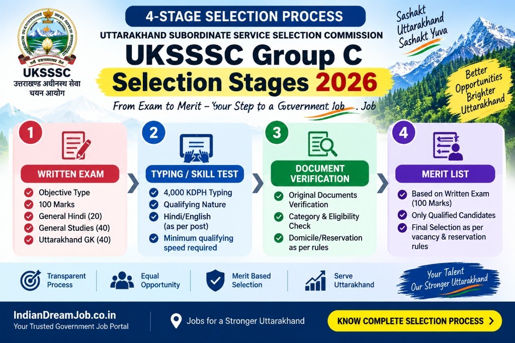 UKSSSC Inter Level 4-Stage Selection Process Infographic