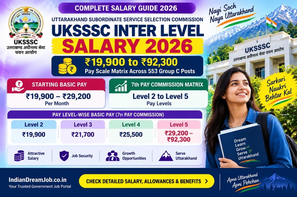 UKSSSC Inter Level Salary 2026 – Post-Wise Pay Scale, Pay Level & Salary Details