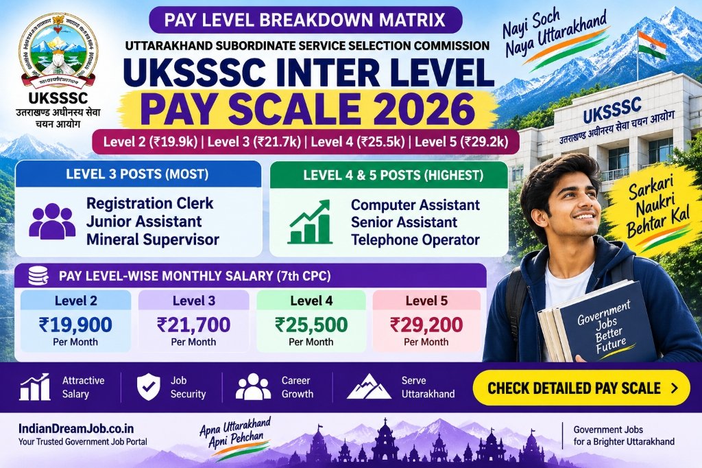 UKSSSC Inter Level Salary 2026 Pay Scale Matrix Level 2 to Level 5 Infographic