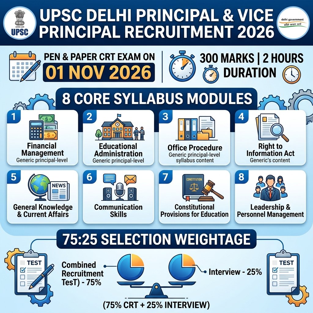 UPSC Principal Vice Principal Syllabus 2026 UPSC Delhi Principal and Vice Principal Syllabus 2026 Exam Pattern Banner