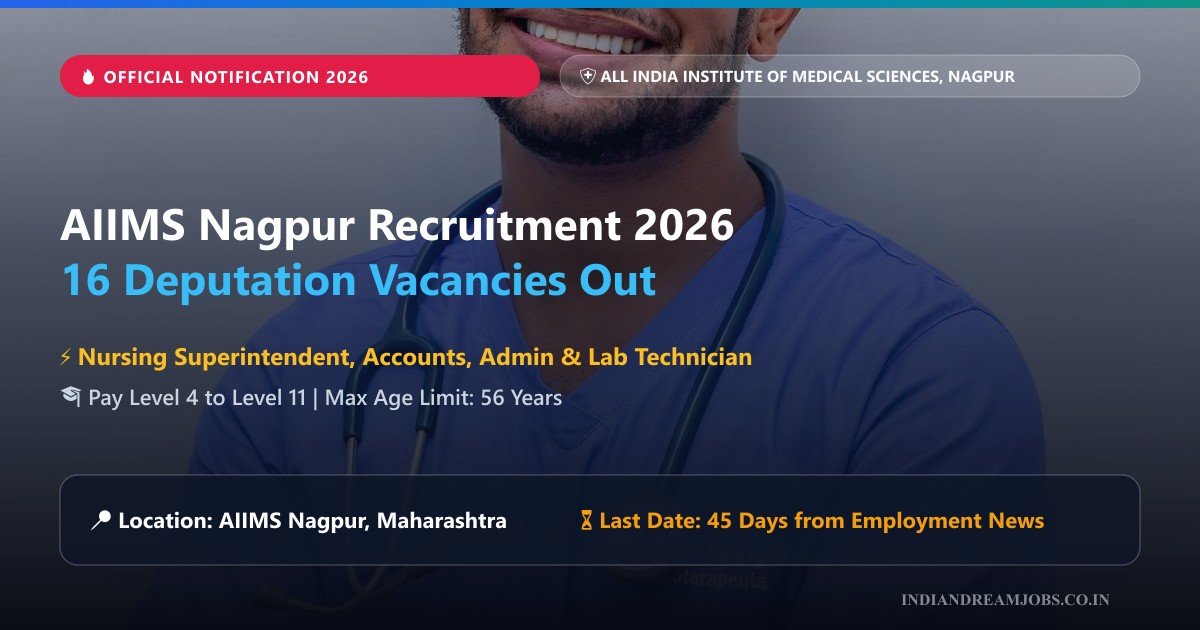 AIIMS Nagpur Recruitment 2026: 16 Vacancies for Nursing Superintendent, Technician, Assistant & Other Posts
