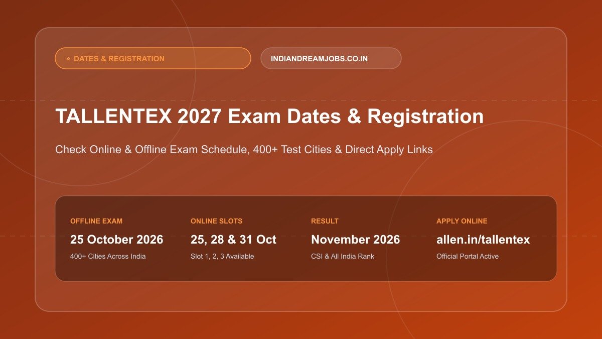 ALLEN TALLENTEX 2027 exam dates and registration