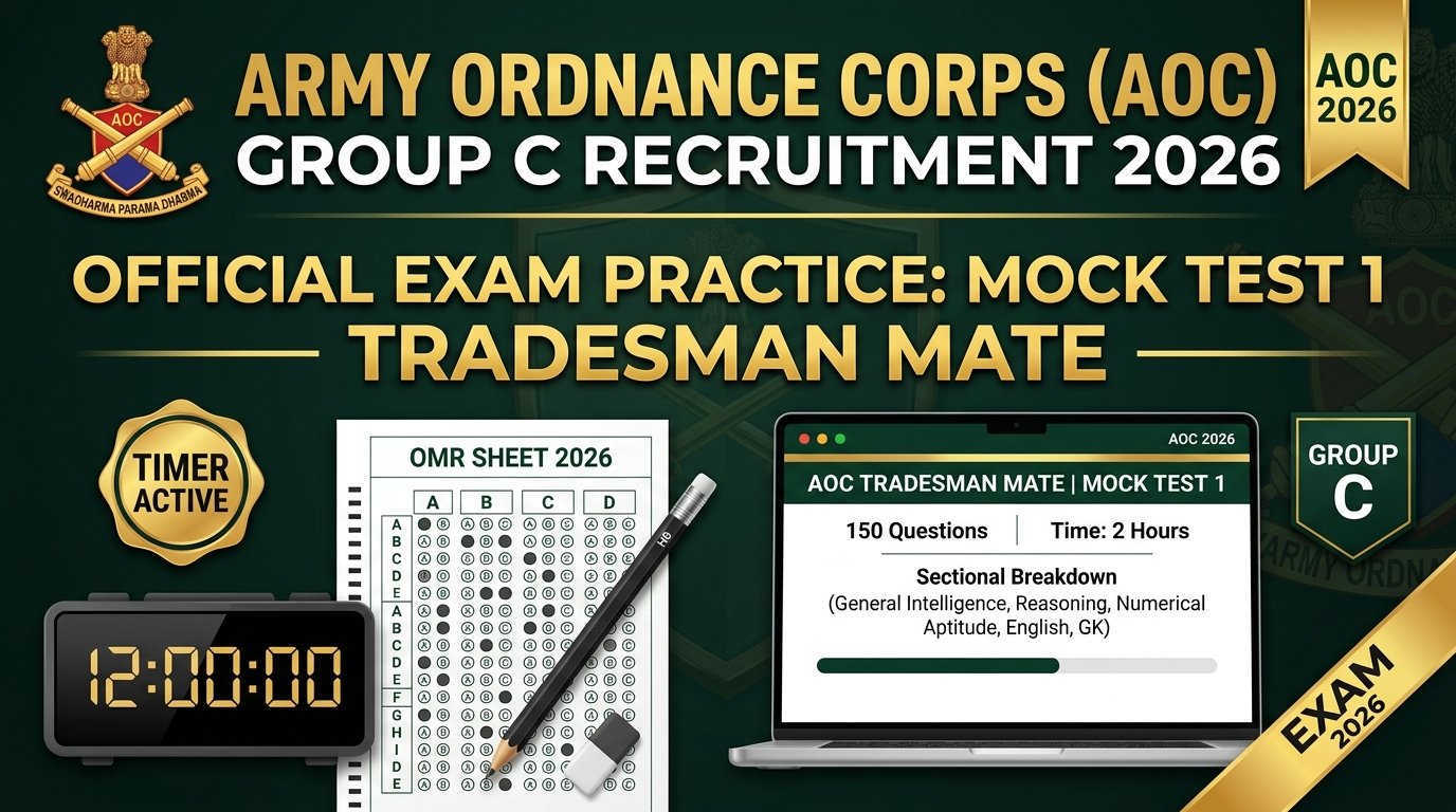 AOC Tradesman Mate Mock Test 1 — Official Answer Key (Q1–Q150)