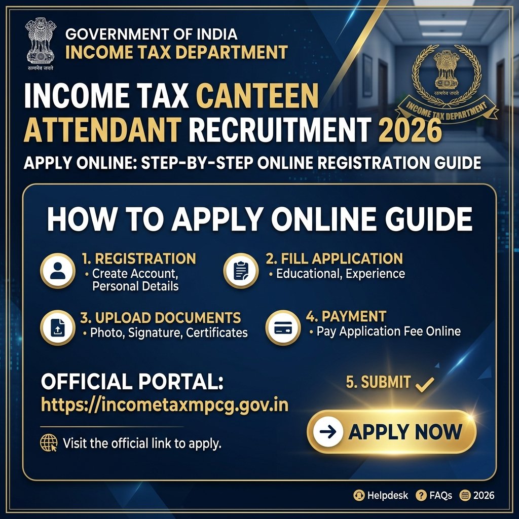 Income Tax Canteen Attendant Apply Online 2026