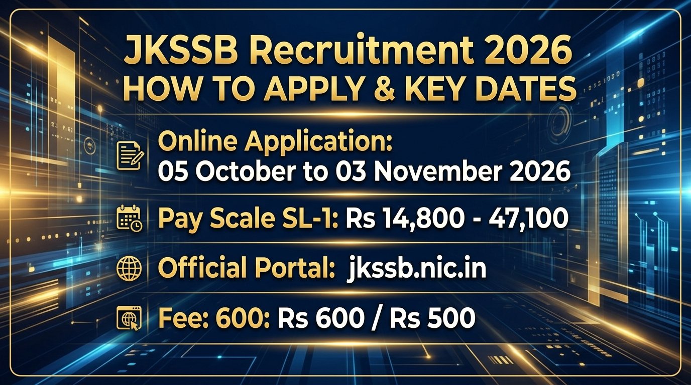 How to Apply Online for JKSSB Recruitment 2026 and Key Dates