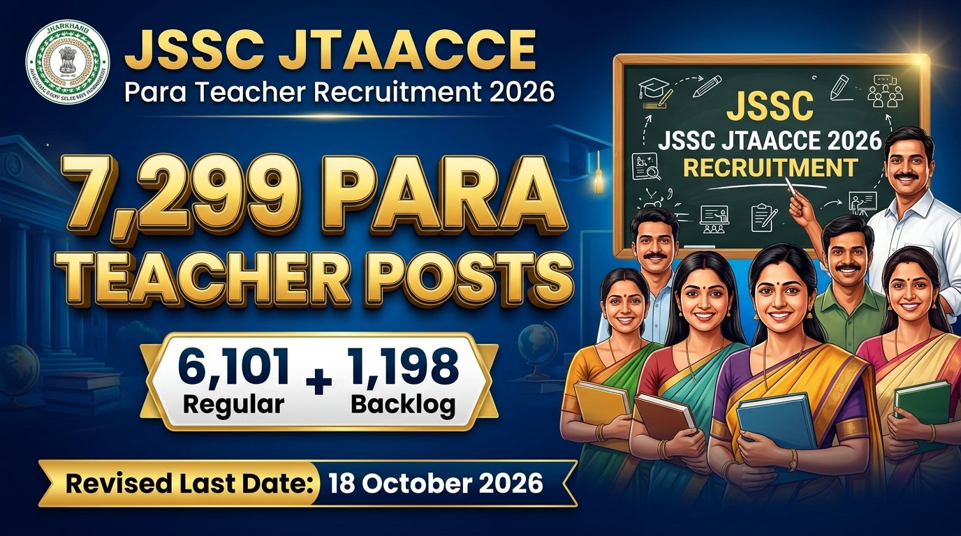 JSSC JTAACCE Recruitment 2026: 7,299 Para Teacher Posts