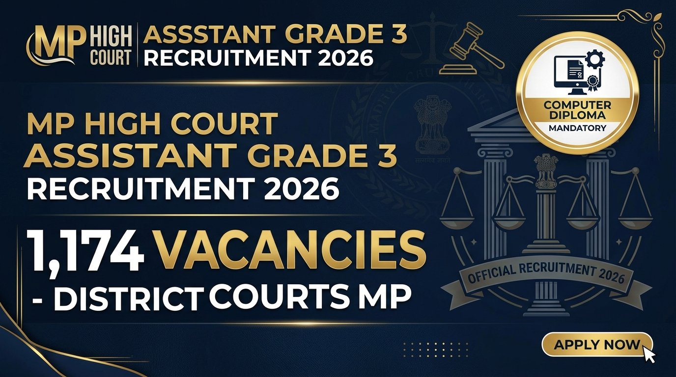 MP High Court Assistant Grade 3 Recruitment 2026 – 1174 Vacancy