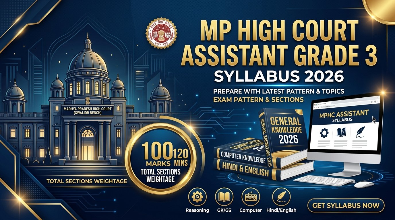 MP High Court Assistant Grade 3 Syllabus 2026