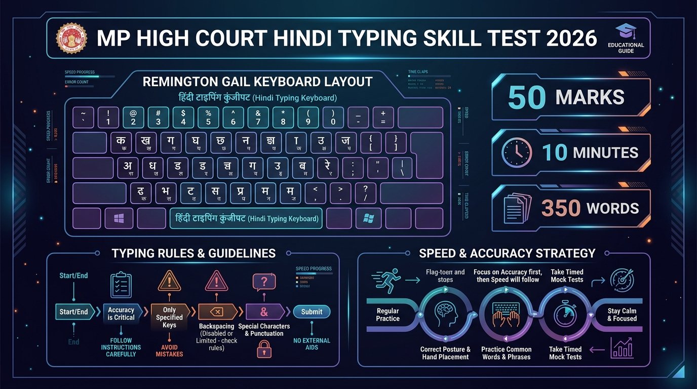 MP High Court Hindi Typing Skill Test Remington Gail Layout