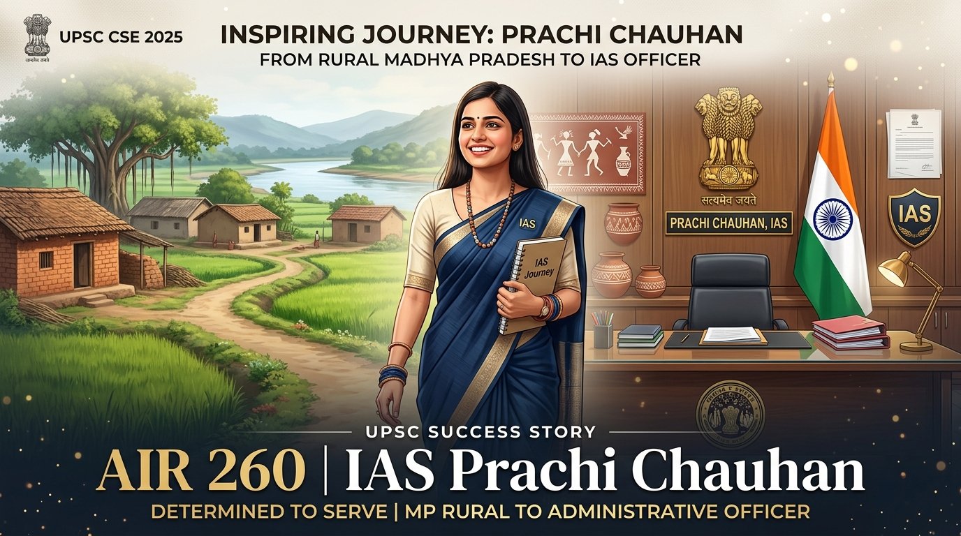 UPSC Success Story: पहले प्रयास में OMR की गलती, गांव में रहकर तैयारी और चौथे अटेंप्ट में AIR 260 से IAS बनीं प्राची चौहान