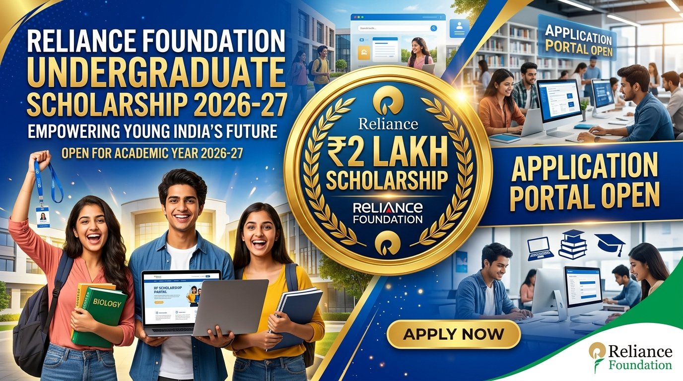 Reliance Foundation Undergraduate Scholarships 2026-27: Apply Online for Up to ₹2 Lakh