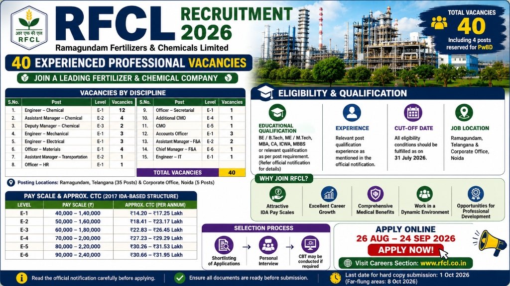 RFCL IDA Pay Scale and Selection Process 2026