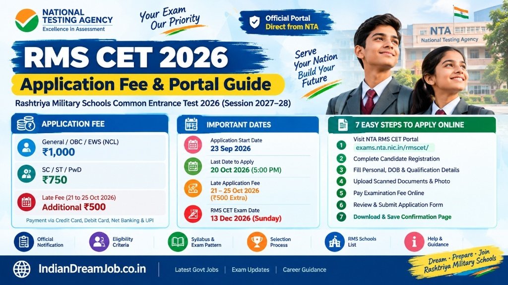 RMS CET 2026 Online Application Form 7 Step Guide and Fee Structure