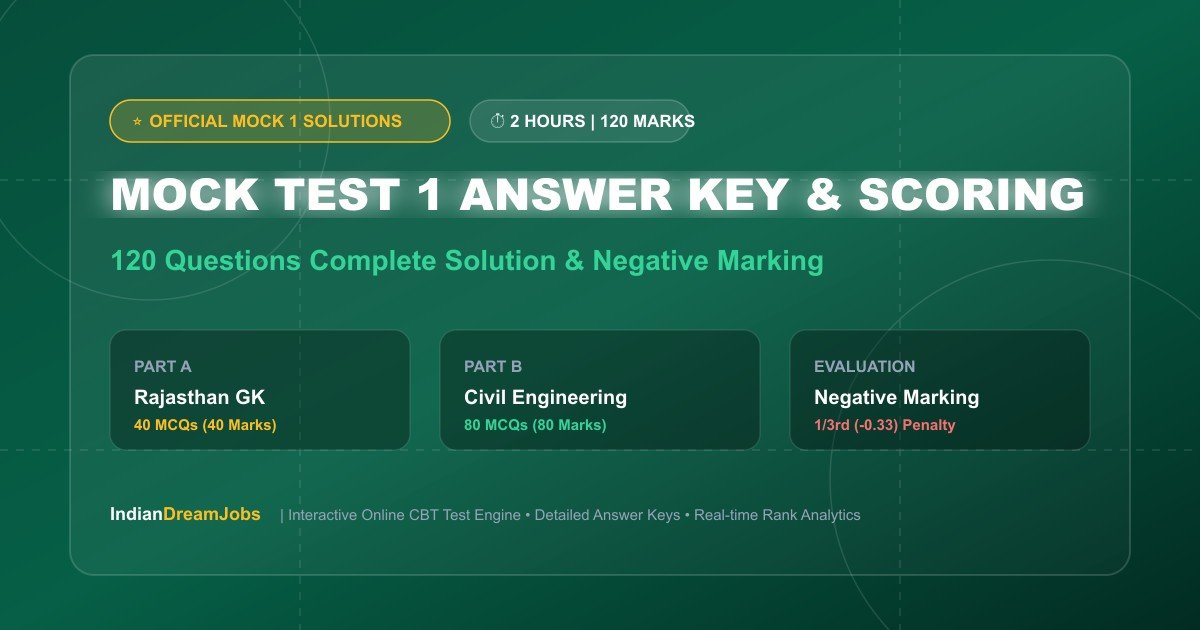 RSSB JE Mock Test Answer Key & Score Calculation Formula