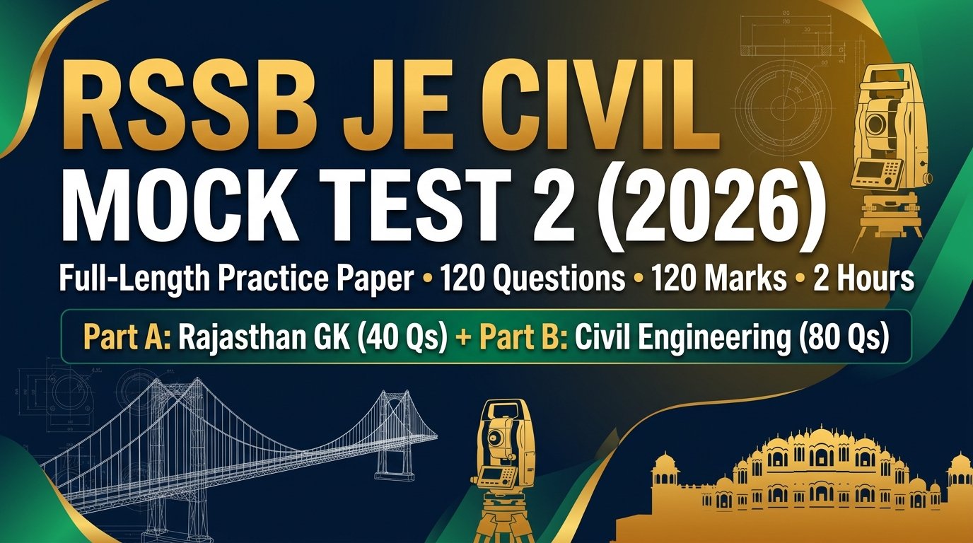 RSSB JE Civil Mock Test 2 2026: 120 Questions (Full-Length Practice Paper)