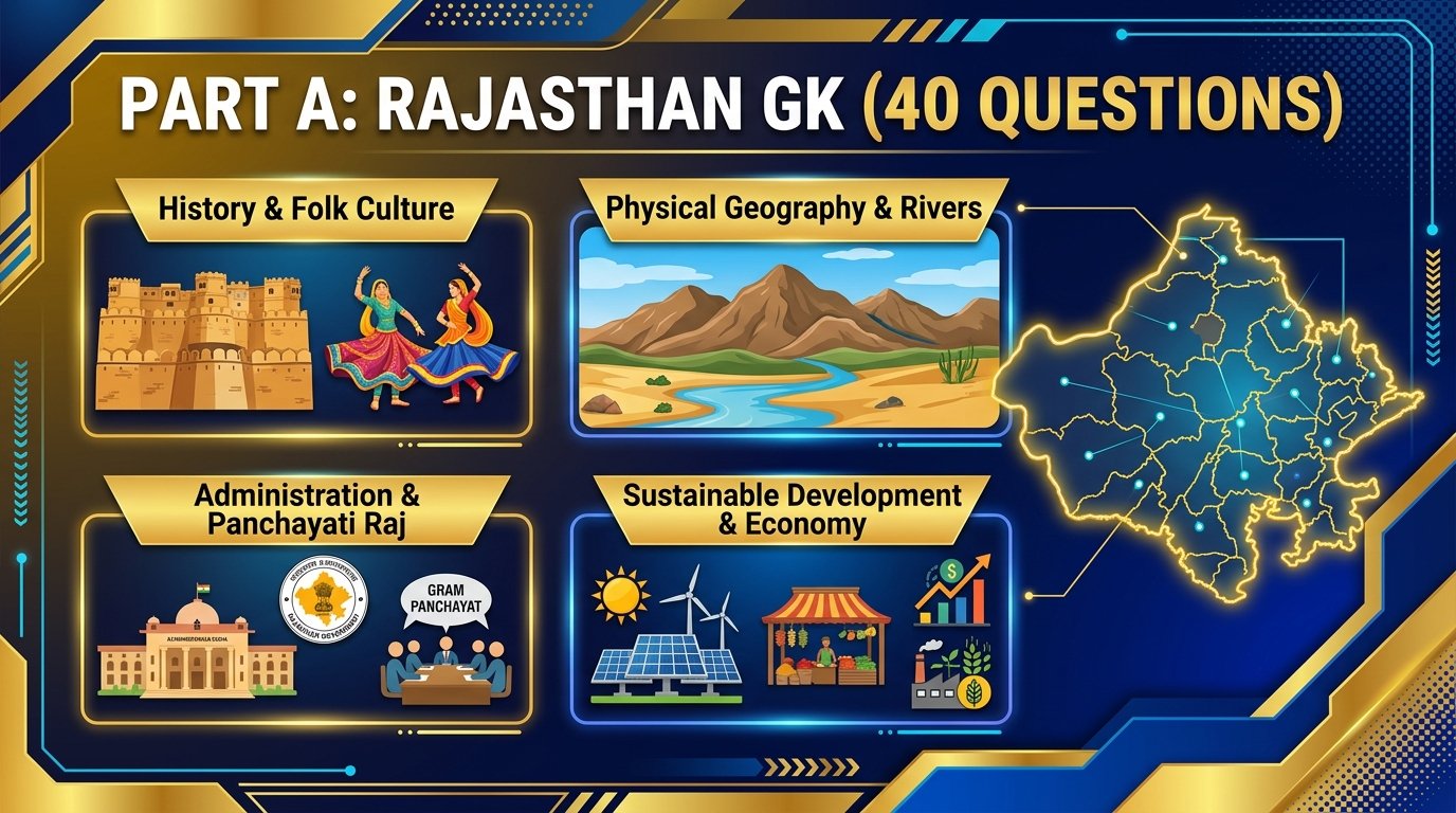 RSSB JE Civil Mock Test 2 Part A Rajasthan GK Questions