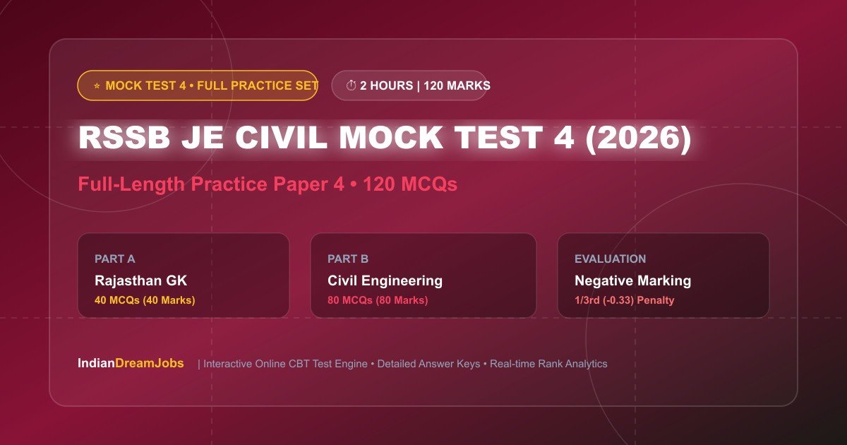RSSB JE Civil Mock Test 4 2026: 120 Questions