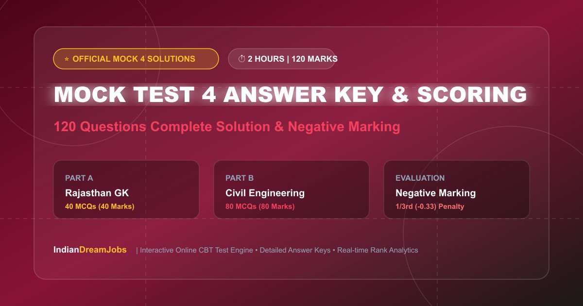 RSSB JE Mock Test Answer Key & Score Calculation Formula