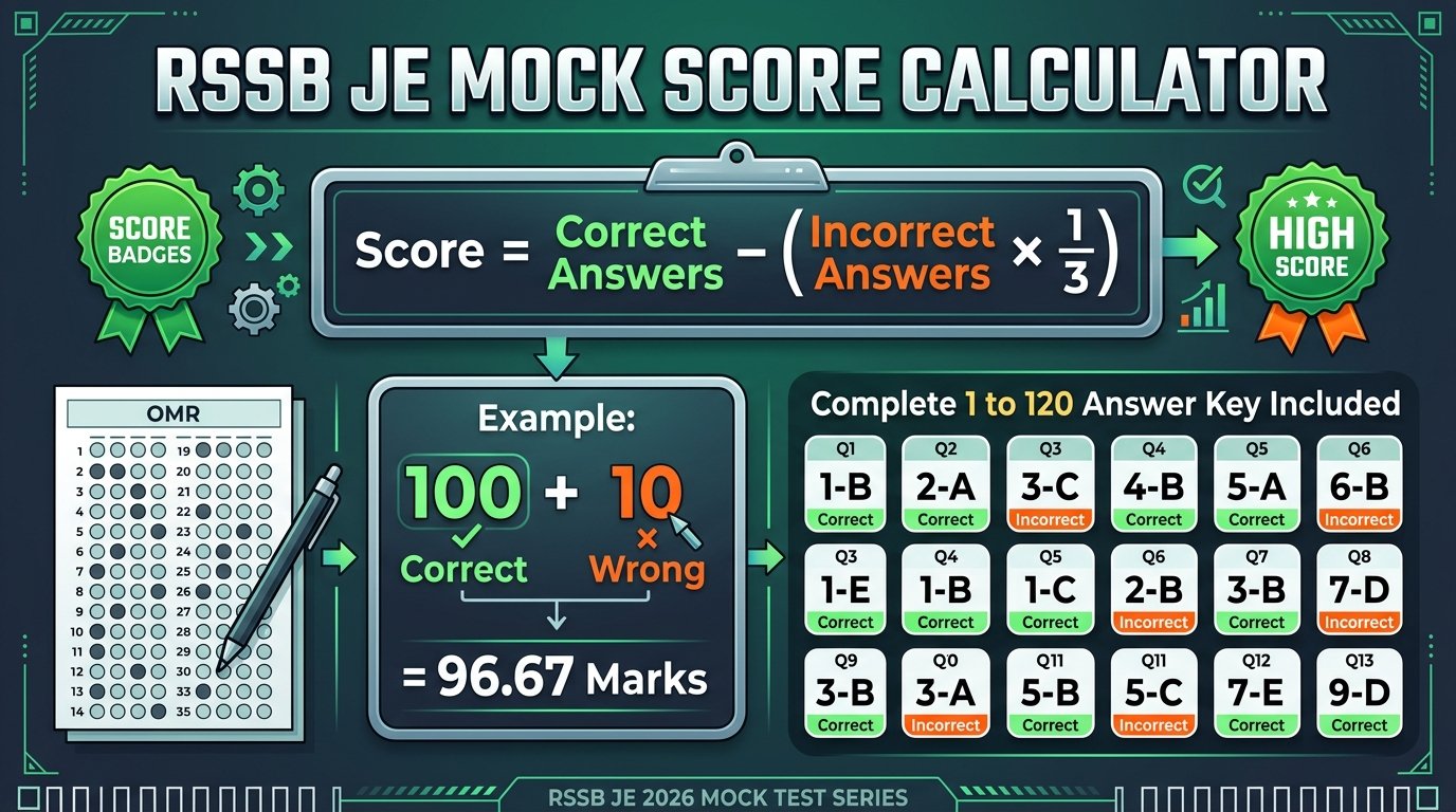 RSSB JE Mock Test Answer Key & Score Calculation Formula