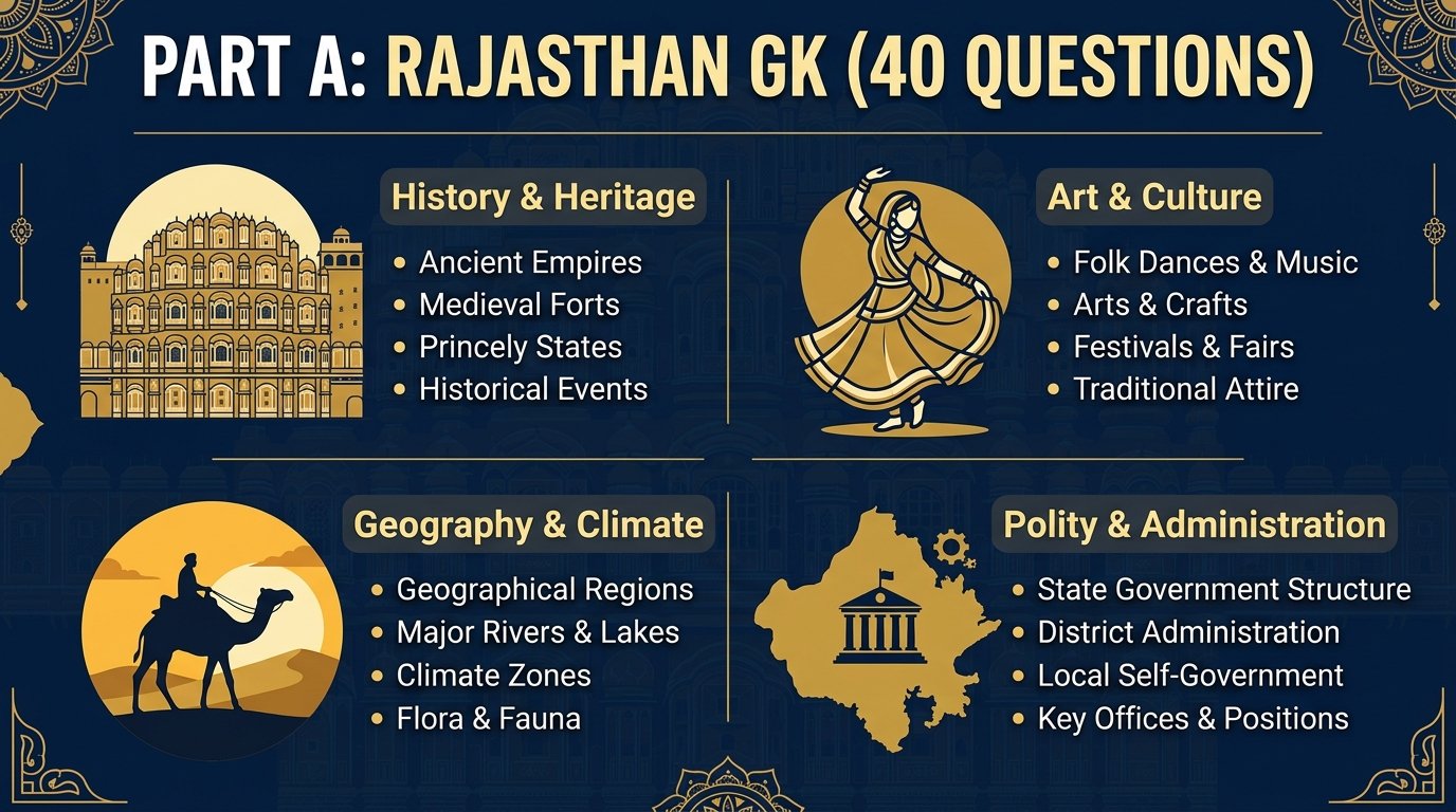 RSSB JE Mock Test Part A Rajasthan GK 40 Questions