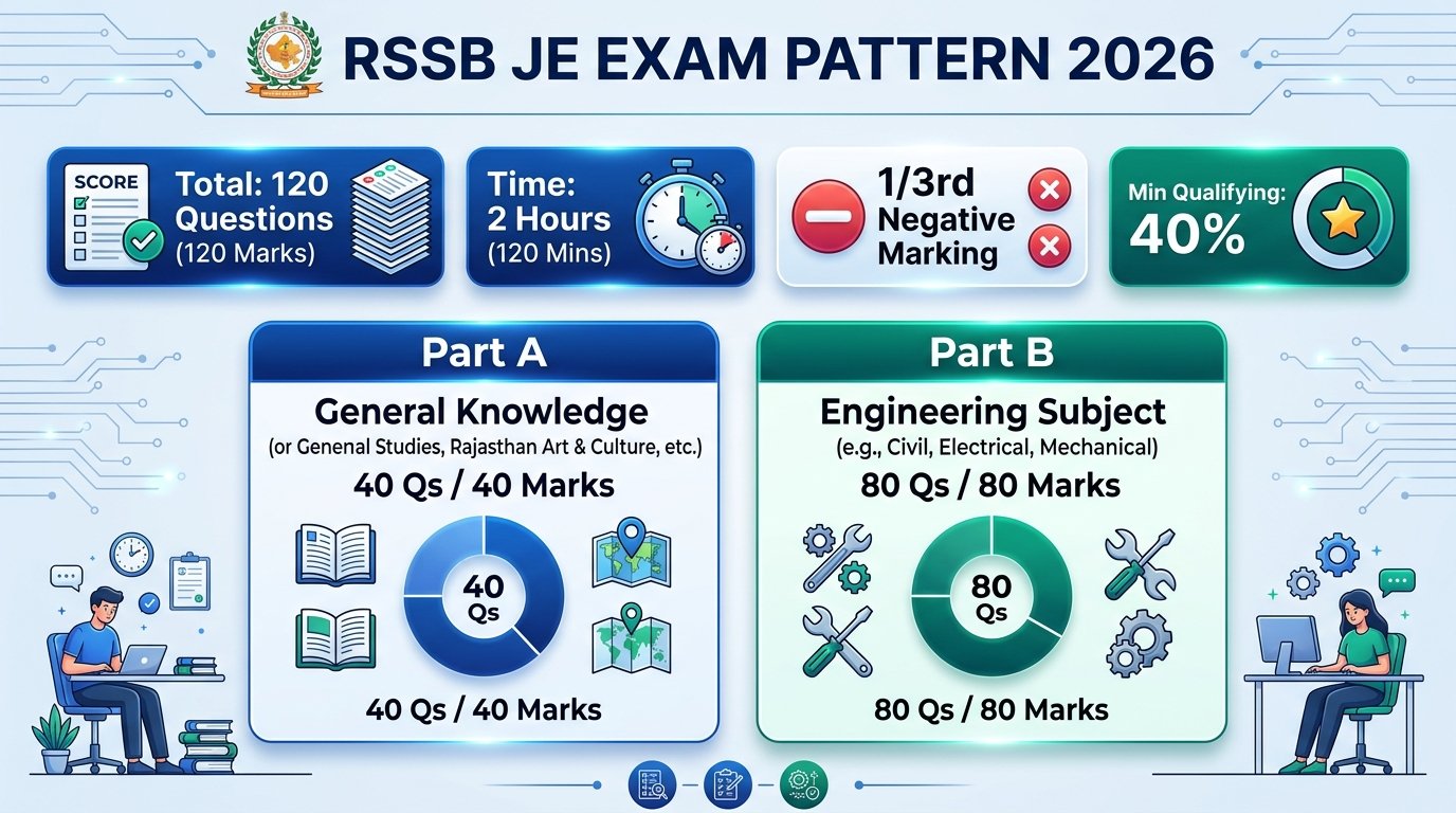 RSSB JE Exam Pattern 2026 Scheme of Marks 120 Questions