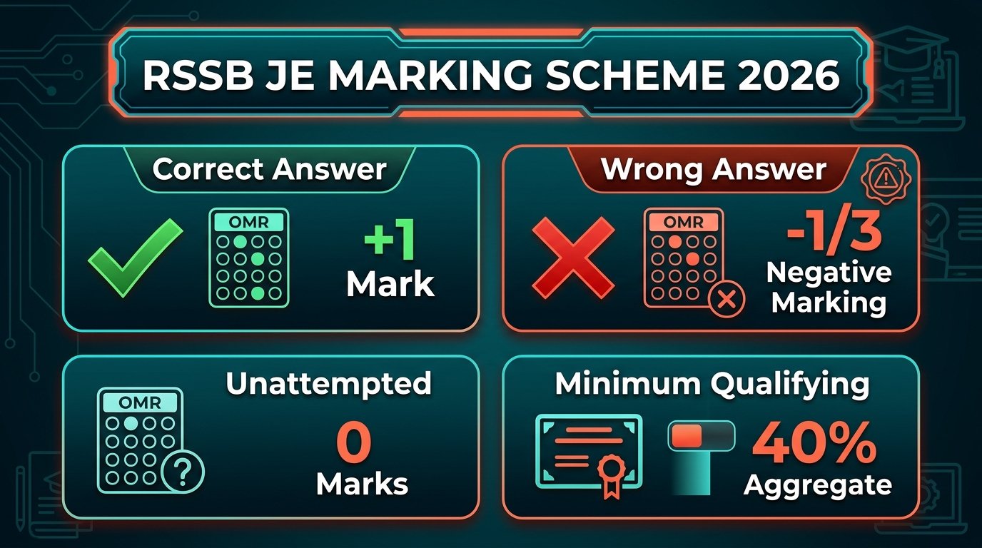 RSSB JE Marking Scheme 2026 Negative Marking Scheme Details