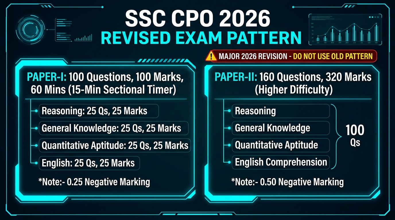 SSC CPO Revised Exam Pattern 2026 Poster