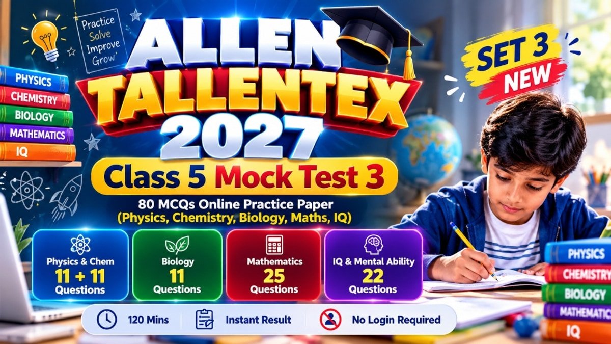 TALLENTEX 2027 Class 5 Mock Test 3 (80 MCQs Full-Length CBT Practice Paper)