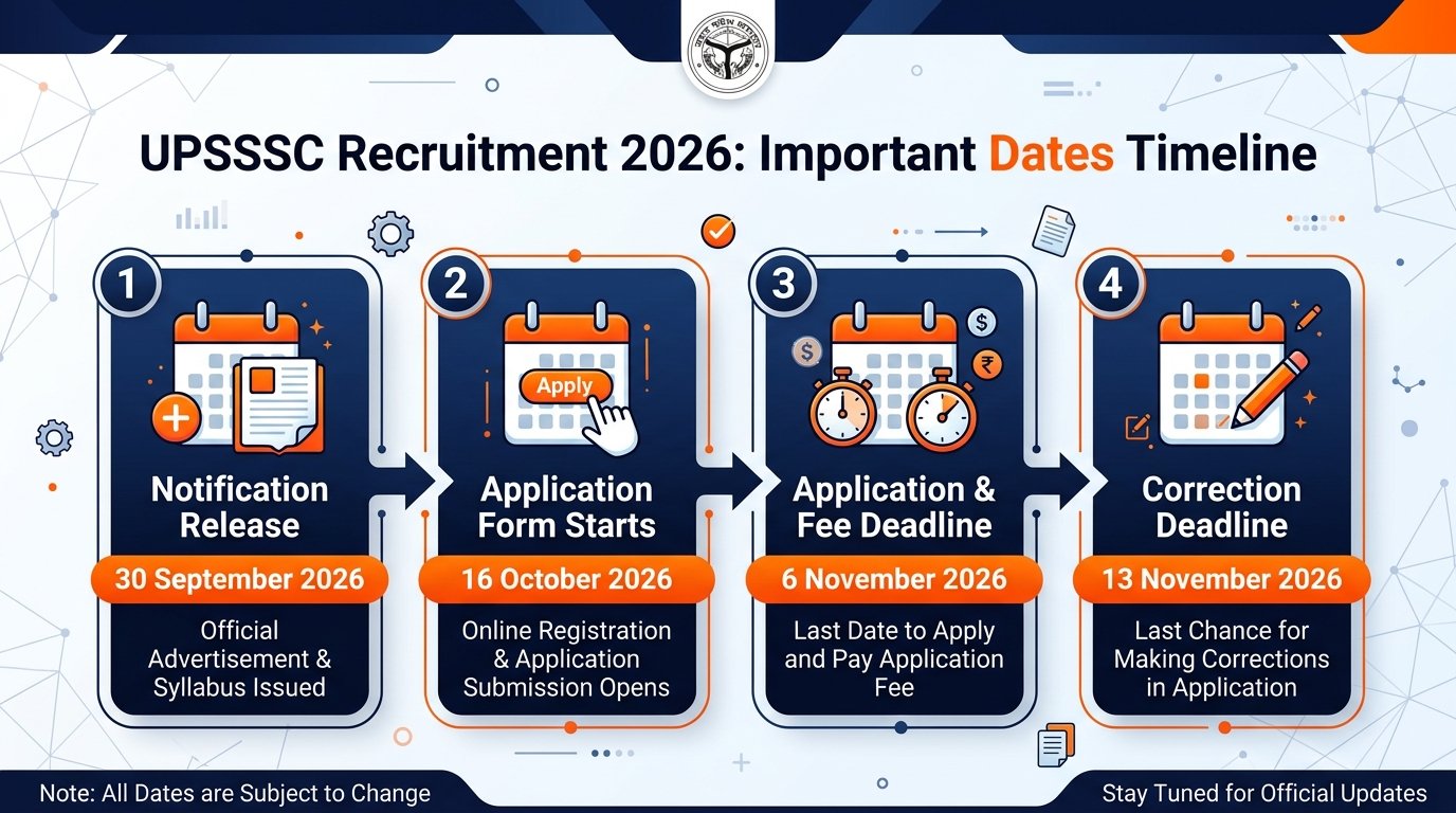 UPSSSC Recruitment 2026 important dates timeline