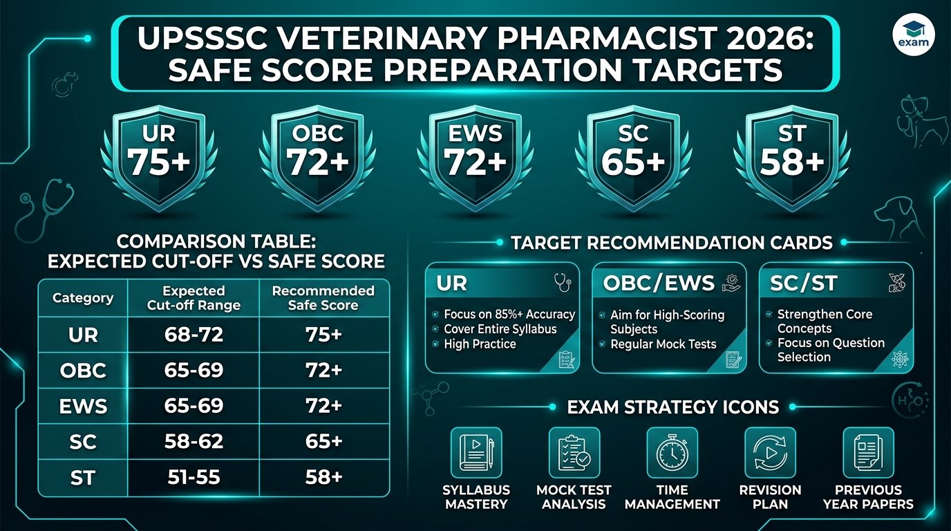 UPSSSC Veterinary Pharmacist 2026 Safe Score Preparation Targets and Calculation Strategy