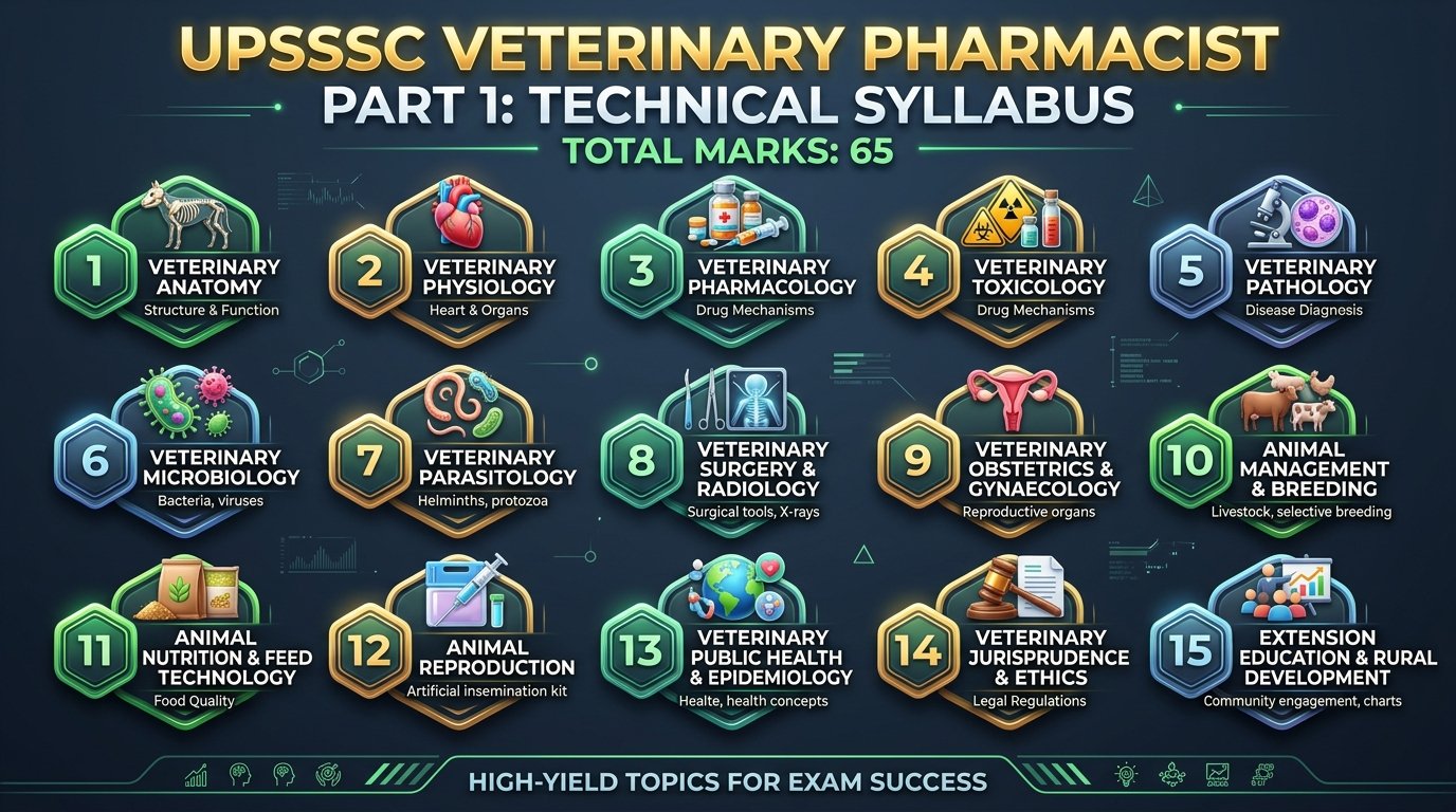 UPSSSC Veterinary Pharmacist Part 1 Technical Subject Syllabus 2026