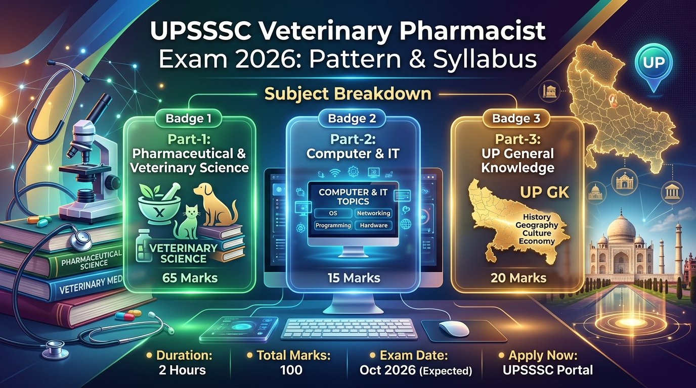 UPSSSC Veterinary Pharmacist Exam Pattern & Syllabus 2026