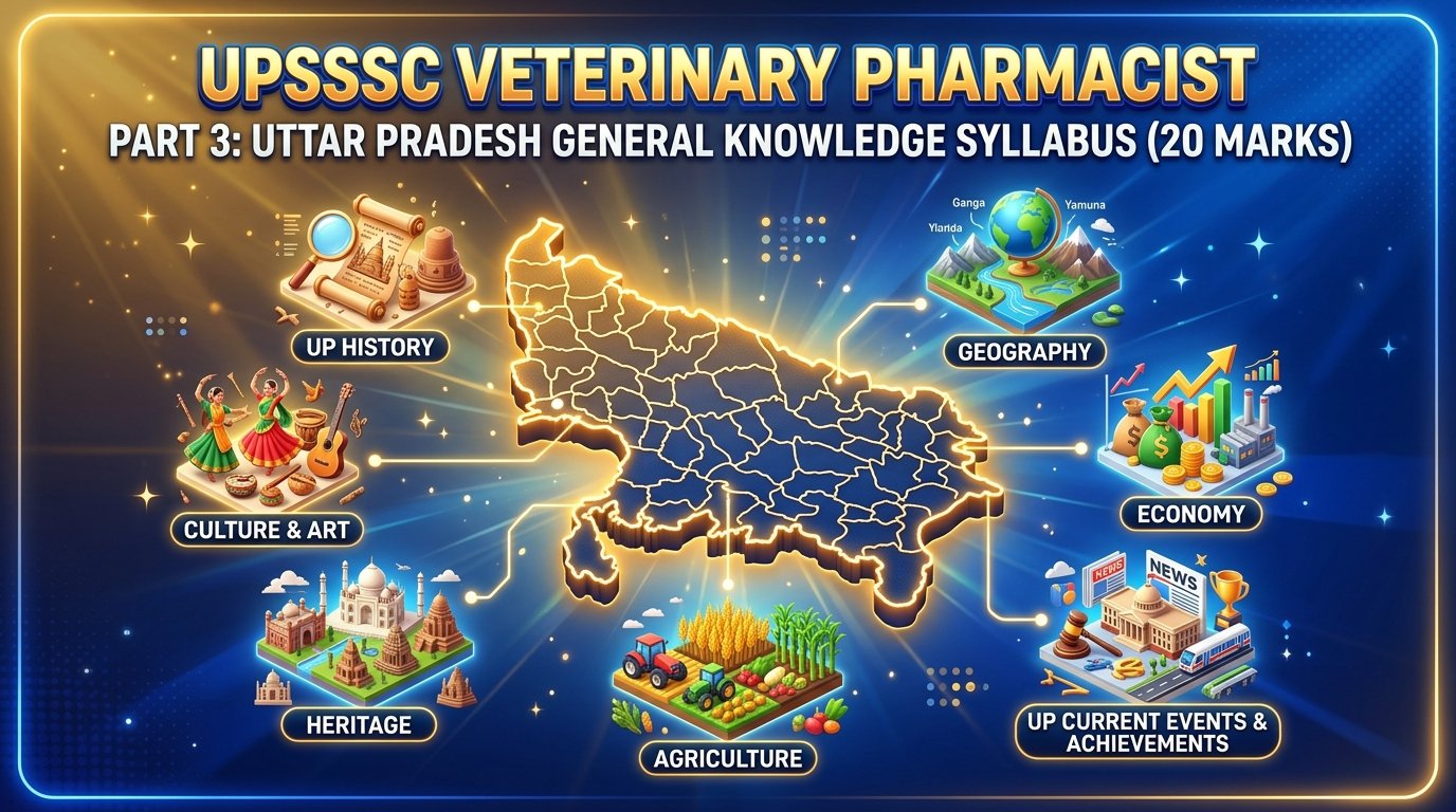 UPSSSC Veterinary Pharmacist Part 3 Uttar Pradesh GK Syllabus 2026