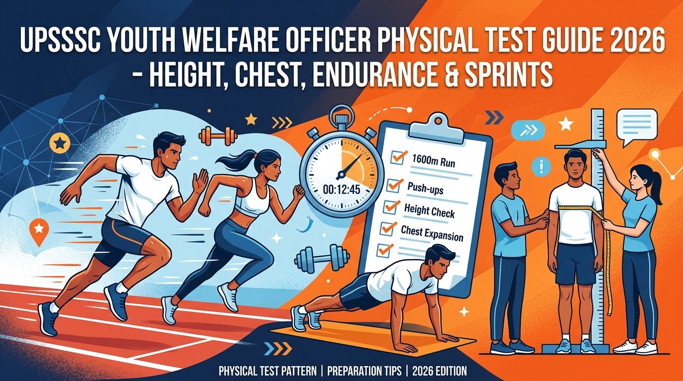UPSSSC Youth Welfare Officer Physical Standards 2026: Height, Chest, PET Marks & Exercise Trainer Tests